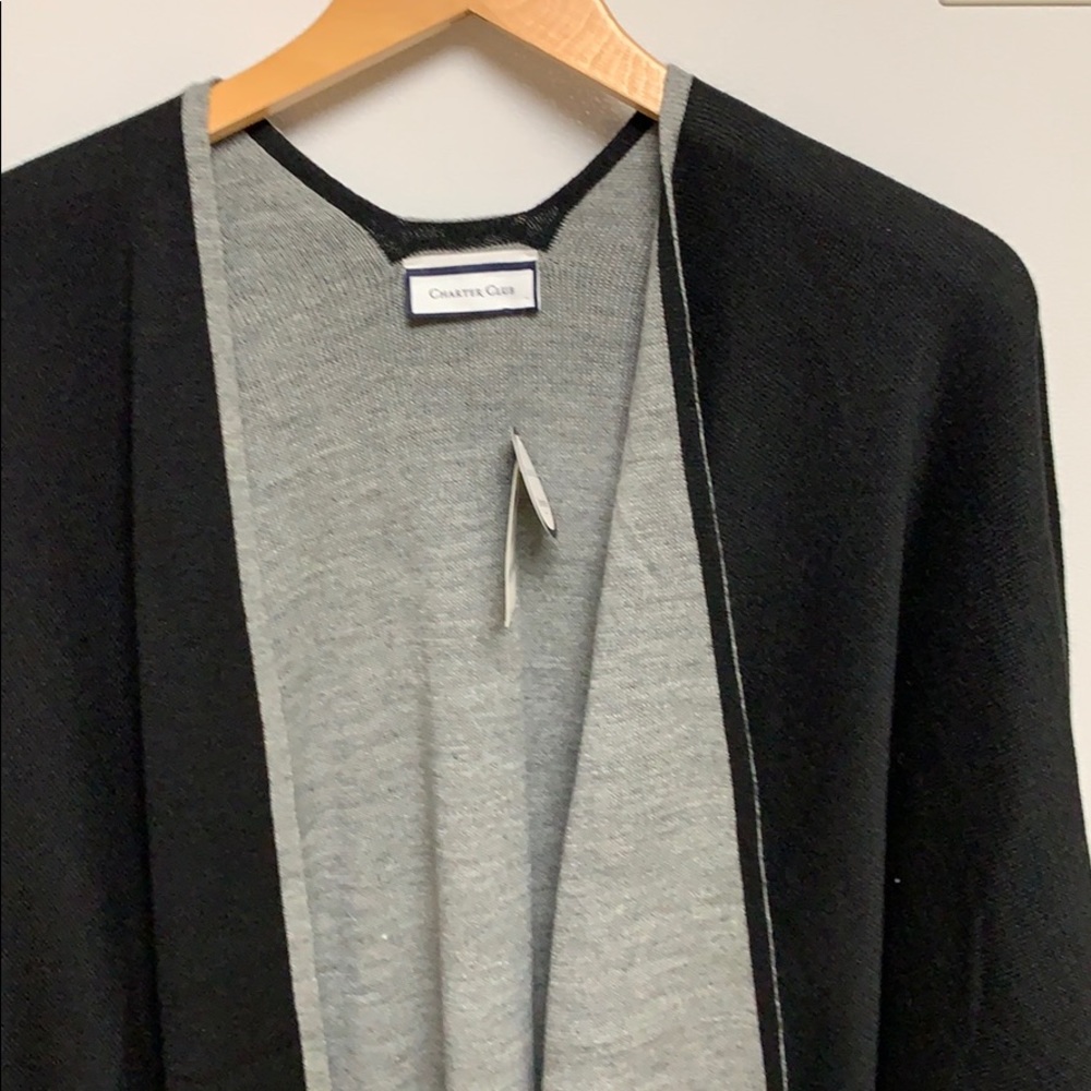 Reversible knit cape charter club